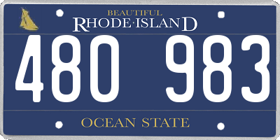 RI license plate 480983