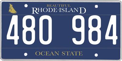 RI license plate 480984