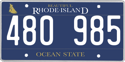 RI license plate 480985