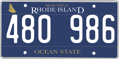 RI license plate 480986