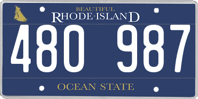 RI license plate 480987