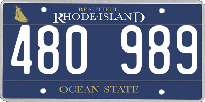 RI license plate 480989