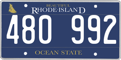 RI license plate 480992
