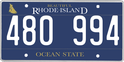 RI license plate 480994