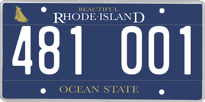 RI license plate 481001