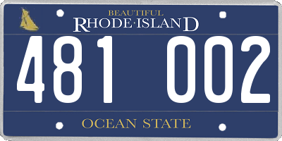RI license plate 481002