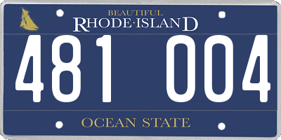 RI license plate 481004
