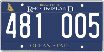 RI license plate 481005