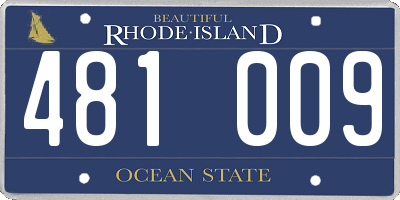 RI license plate 481009