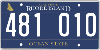 RI license plate 481010