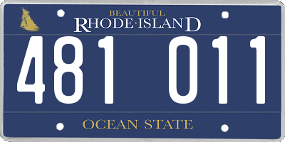RI license plate 481011