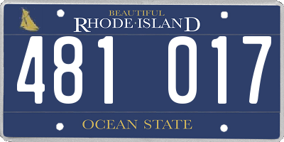 RI license plate 481017
