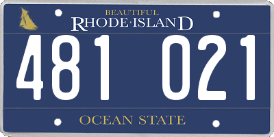 RI license plate 481021