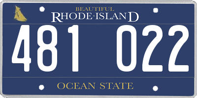 RI license plate 481022