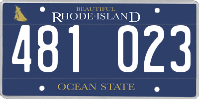 RI license plate 481023
