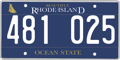 RI license plate 481025