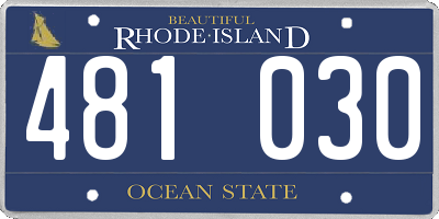 RI license plate 481030