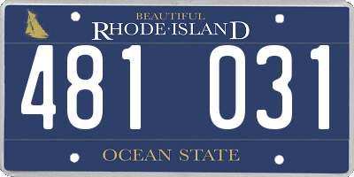 RI license plate 481031