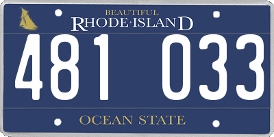 RI license plate 481033