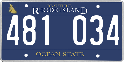 RI license plate 481034