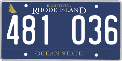 RI license plate 481036