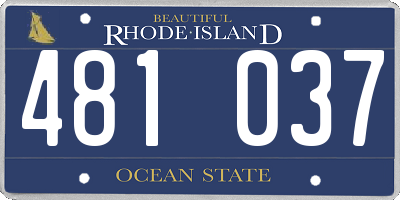 RI license plate 481037
