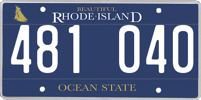 RI license plate 481040