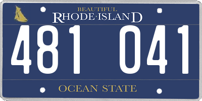 RI license plate 481041