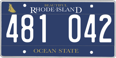RI license plate 481042