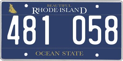 RI license plate 481058