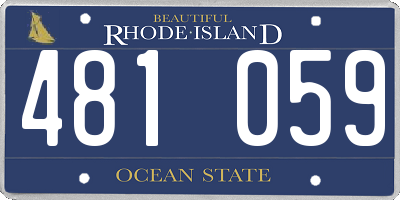 RI license plate 481059