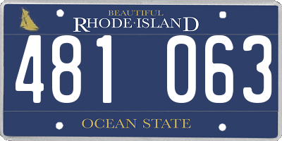 RI license plate 481063