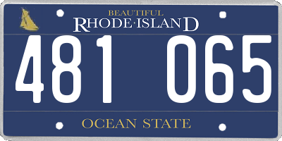 RI license plate 481065