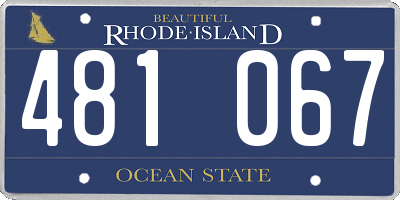 RI license plate 481067