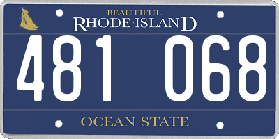RI license plate 481068