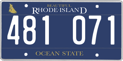 RI license plate 481071