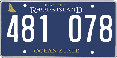 RI license plate 481078
