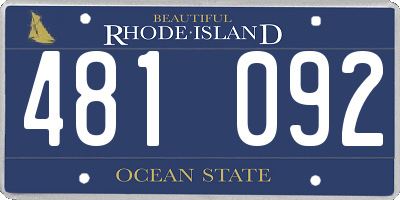 RI license plate 481092