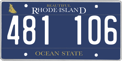RI license plate 481106
