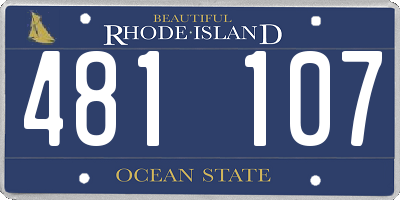RI license plate 481107