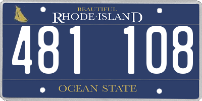 RI license plate 481108