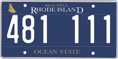 RI license plate 481111
