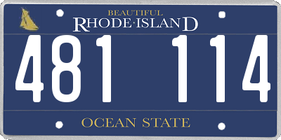 RI license plate 481114