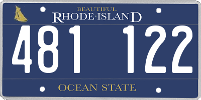 RI license plate 481122