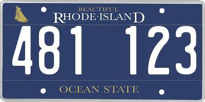 RI license plate 481123
