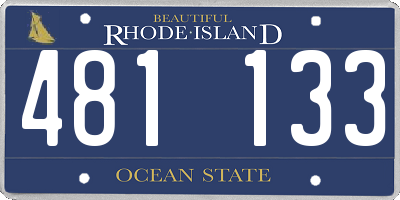 RI license plate 481133