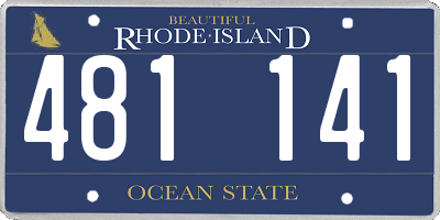 RI license plate 481141
