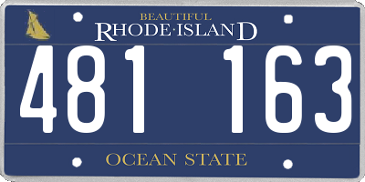 RI license plate 481163