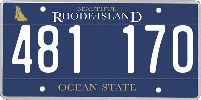 RI license plate 481170