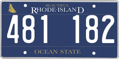 RI license plate 481182